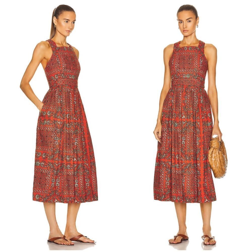 Ulla Johnson Kerani Dress Poplin Cotton ~ Clementine Floral Print 12 Nwt — image 2 of 8